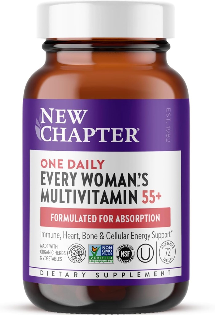 The New Chapter Women 's Multivitamin 50 Plus for Cellular Energy, Heart & Imune Support with 20 + Nutrients + Astaxanthin