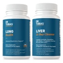 Dr. Tobias Lung Health & Liver 21 Day Cleanse for Lung and Liver Cleanse & Detox with Vitamin C, Butterbur, Quercetin, Solarplast, Artichoke, Milk Thistle