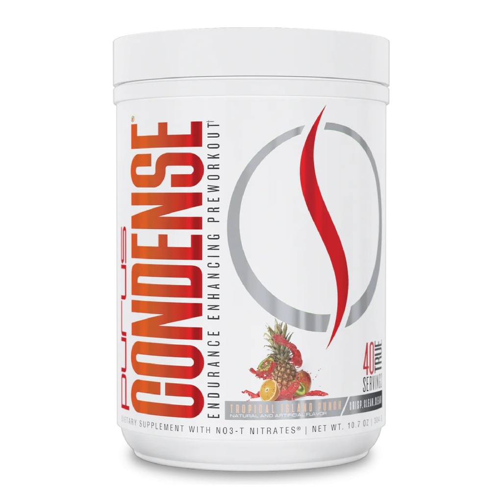 Purus Labs Condense Endurance & Pump Enhancing Pre Workout Powder | Nitric Oxide Booster | Clean Energy | Beta Alanine | 40 Servings (Tropical Island Punch)