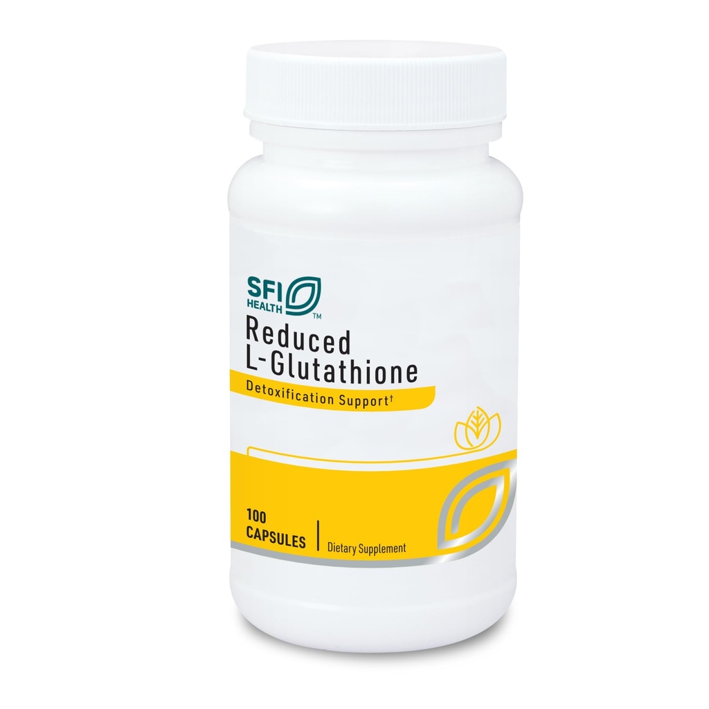 Klaire Labs SFI Health Reduced L-Glutathione 150mg - Antioxidant Supplement with Magnesium for Liver, Detox & Immune Support - Active, Reduced Form - Hypoallergenic (100 Capsules)