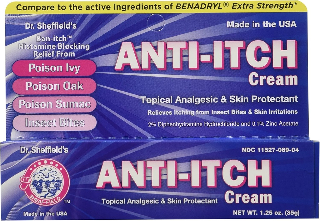 Anti- Itch Cream dengan Histamine Blocker, 1.25 oz