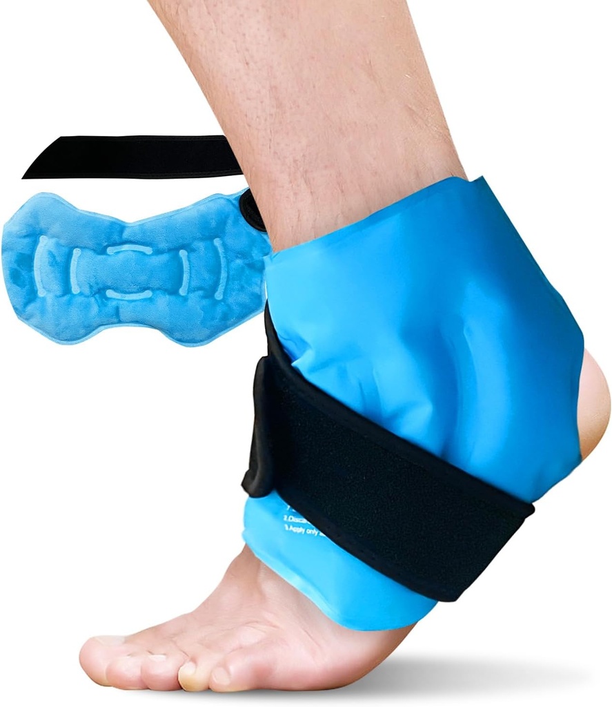 Ankle Ice Pack Wrap už pabrinkimas, daugkartinio Gel Ice Pack Ankle Injuriies, Šaltojo kompresorių terapija Pėdų skausmo palengvinimo, Achilo Tendonitas, Plantar Fasciitis, Sprains