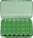 Odaro Weekly Pill מארגנת 4 פעמים ביום, Daily Pill Box 7 Day, Big Travel Pill Case עם 28 השוואתיות ל-Hold Medicine, ויטמין ותוסף - מלא באוליב