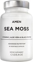 Amen Moss Moss dodatek - 1000mg Organic Irish Moss, Bladderwrack, Burdock - Vitamin C, Aloe Vera, Black Pepper - Seaweed Superfood, Vitamíny, Minerály a antioxidanty - Non- GMO - 90 Kapsle