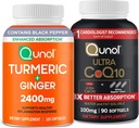 Qunol CoQ10 & Turmeric: Turmeric Curcumin, 2400 mg, 105 Capsules & Ultra CoQ10 100 mg, 90 Softgels
