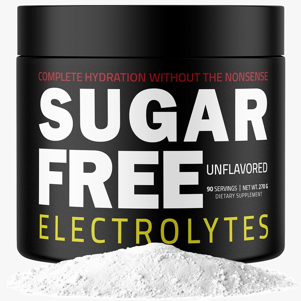 – Rapid Hydration Powder, Zero Calorie, Essential Raw Electrolytes Blend, Keto Friendly with No Sugar, Raw Electrolyte Powder (Unflavored)