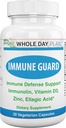 Bitaminak Immune Guard Natural Immunity Booster, D3 bitamina, Zinka, Immunolin, Akido Ellagikoa, 30 kapsulak,