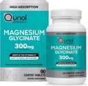 Qunol Magnesium Glycinat 300mg, 100% Glycinat Chelated Magnesium Supplement, 90ct Tablets
