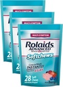 Rolaids Advanced Antacid Plus Anti-Gas Softchews, 28 Count, Mixed Berry, Heartburn and Gas Relief (Pack of 3)
