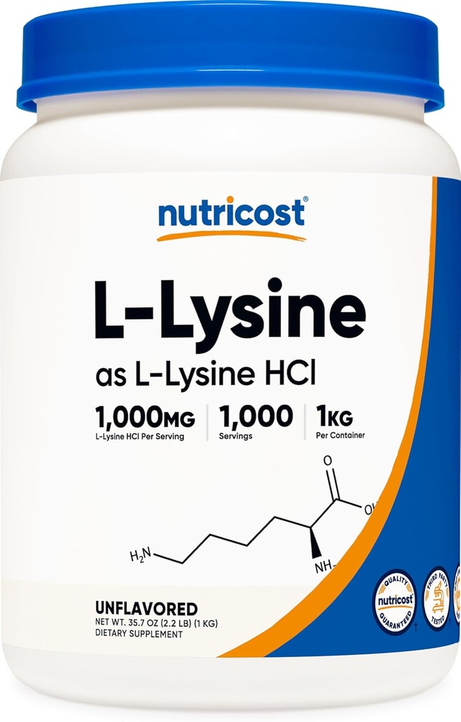 אבקת L-Lysine אבקת 1KG (2.2lbs) - Pure L-Lysine, non-GMO, Gluten Freeten