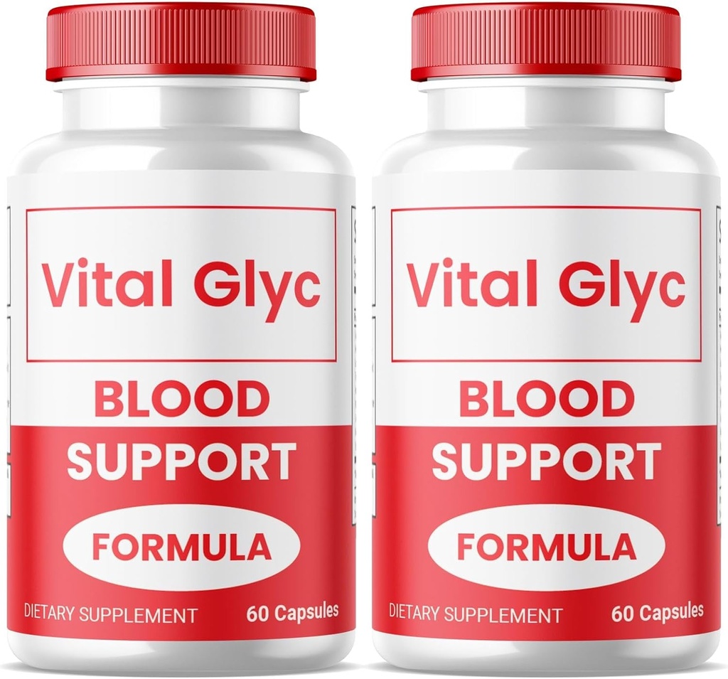 (2 pakke) Vital Glyc Kapsler - Offisiell blodstøtte Formula, Vital Glyc Blood Vessel Cleaner, Vital Glyc Glyco Optimizer piller, støtter generell helse og velvære, Vital Glyc Powder (120 Kapsler)
