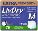 LivDry Adult Incontinence Underwear, Absorbency Adult Diapers, Leak Protection, Medium, 76-Pack