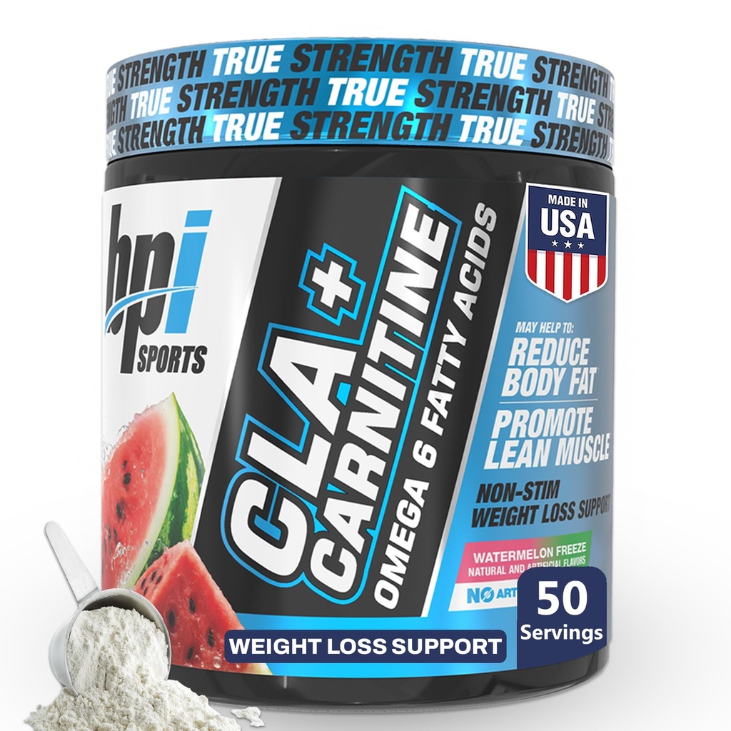 BPI Sports CLA+Carnitine – CLA L Carnitine & Linoleic Acid – L Carnitine Supplement for Weight Loss, Metabolism & Lean Muscle – Caffeine Free – Watermelon – 50 Servings – 12.34 oz
