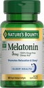 Nature's Bounty Melatonin、100%薬物無料睡眠補助金、栄養補助食品、リラックスと睡眠健康を促進する、5mg、90 Softgels(パッケージ1)