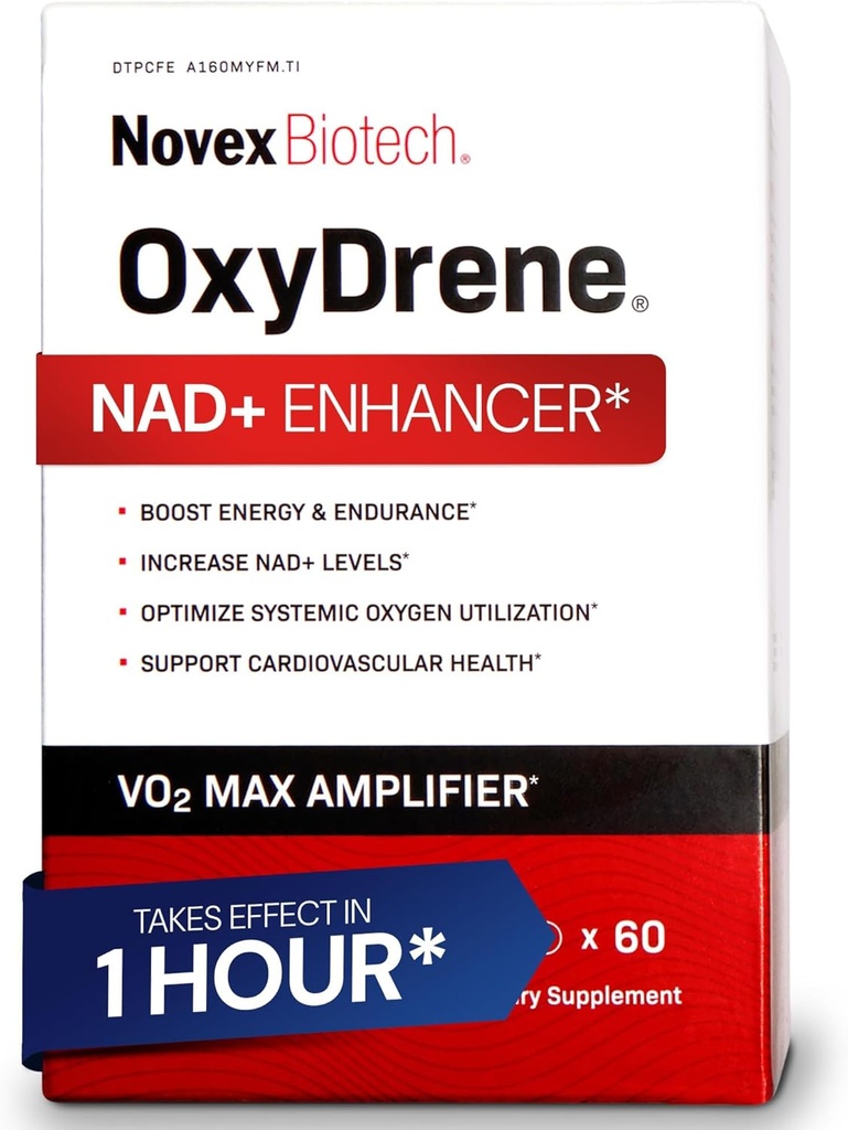 9x Biotech Oxydrene NAD+ Enhancer - Suplemento natural promovendo metabolismo e apoio cardiovascular para homes e mulleres - (60 cápsulas)