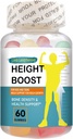 Höjd Boost Bone Growth Gummies för barn & tonåringar - naturlig tillväxt stöd med kalcium, vitamin D3, K2, Collagen Hydrolysate & Herbal Blend - Ben Styrka & Höjd Supplement - 60 Gummies