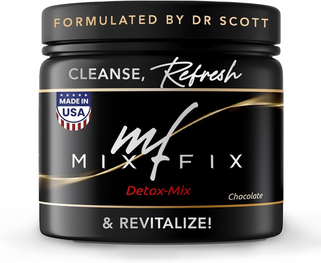 Mix-Fix Full Spectrum Detox Powder - Natural Daily Cleanse for Digestive Health & Vitality - Plant Based Vegan Liver Cleanse Powder - Gently Supports Body Detoxification | Chocolate (30 Servings)