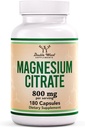 Magnezijev citrat 800 mg, 180 Kapsule, podpora za prebavo in zaprtje, Vegan Safe, Non-GMO, Double Wood Supplements