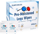 200 Conde Lens Limpeza Wipes-Pre-Moistened Individualmente Wrapped Eyeglass Wipes Optical Screen Cleaner