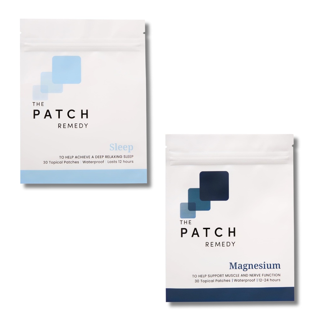 The Patch Remedy Sleep & Magnesium Bundle - (60 Patches) Natural Melatonin-Free Sleeping Patch & Magnesium Glycinate Patch Kit | Mineral & Sleep Support