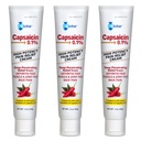 Globe (3 Pack) Capsaicin 0.1% High Potency Pain Relief Cream, Unscented (2 oz) Deep Penetrating Relief from: Arthritis, Muscle, Joint and Back Pain