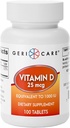 GeriCare Vitamin D 25mcg Tablet, Promotes Healthy Bones & Ammune Dukungan, Tambahan Dieter, 100 Cacah (Paket 1)