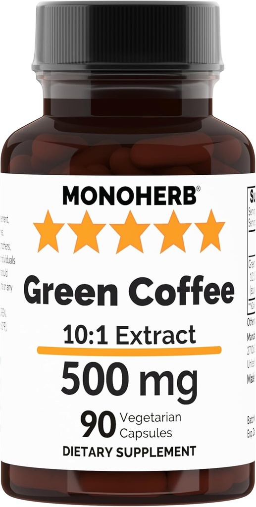 MONOHERB Green Coffee Extract 500 мг - 90 Вегетаріанські капсули