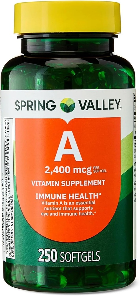 Vitamine A Softgels, 2400 mcg, 250 Compte + Récipient à pilule portable (2 articles)