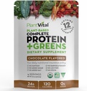 Plantal Vegan Protein Powder Plantd, Proteïna Organic Powder 24g/0g Sugar, 12 bifoods, Veggies, Probiotics, Rawa, Kala, Bele, Spilina, Pea, Gutten-Free, Keto- Prevely,16oz