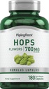 Piping Rock Hop Extract Supplement 700mg 180 Cápsulas Humulus Lupulus Não-GMO, Gluten Free