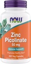 Nu Tillägg, Zink Picolinate 50 mg, Stöder Enzymfunktioner, Immune Support, Non-GMO, Kosher, Lämplig för Veganer - 240 Vegetariska kapslar (Pack of 1)