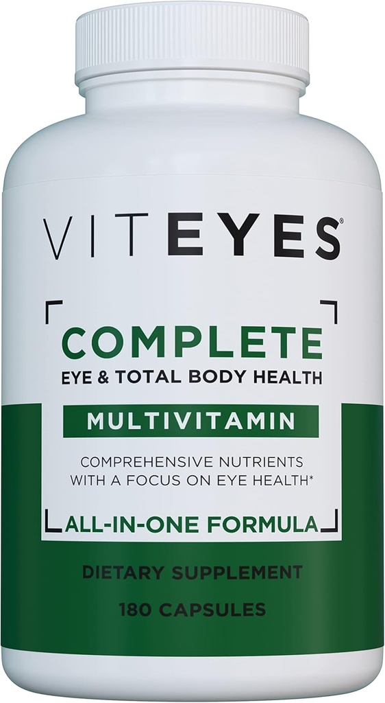 Vitaye Complete Eye & Total Body Health Multivitamine Nutritional Additional, 180 Capsules