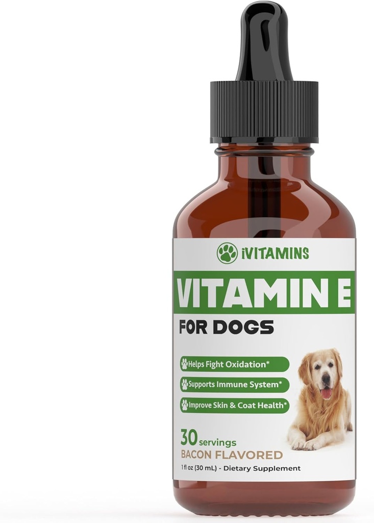 Vitamina E para cans | Vitamina E para cans | Dog Vitaminas E | Vitamina E Canina | Vitamina E Suplemento para cans | Vitamina E Oil Dog | Dog Vitaminas | Dog Immune Support | 1 fl oz