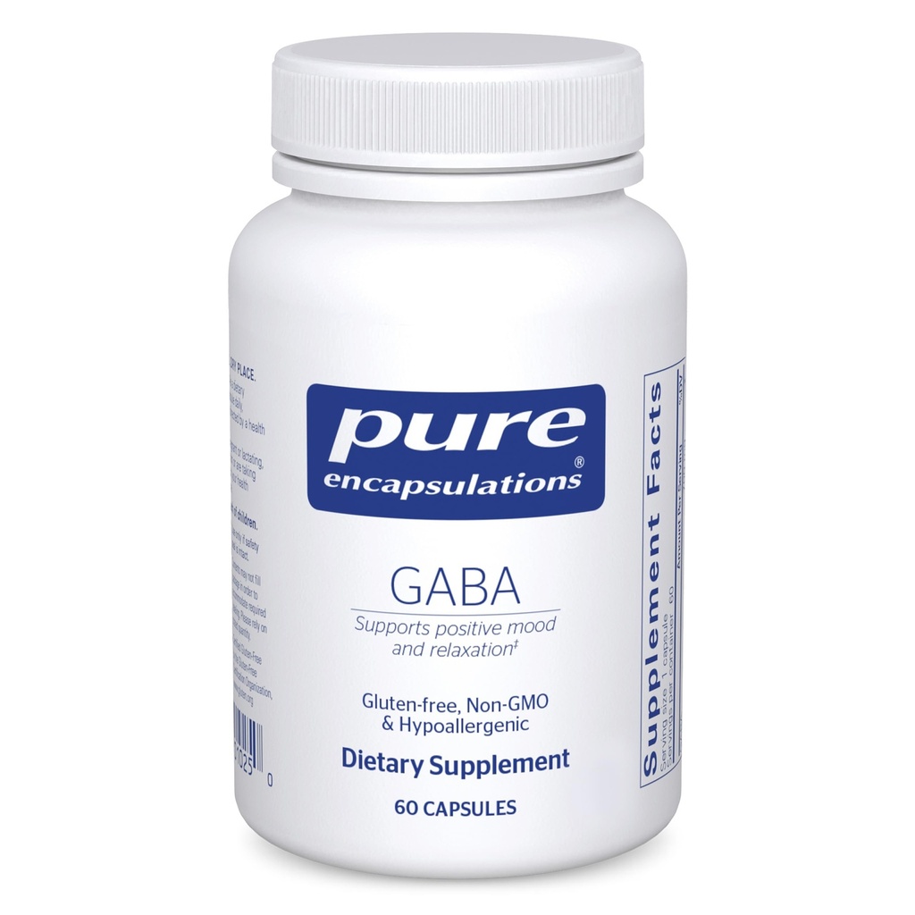 Pure Encapsulations GABA - Supplement to Support Relaxation & Moderation of Occasional Stress* - with Premium GABA Amino Acids - 60 Capsules