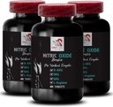 Övningstillskott - NITRIC OXIDE BOOSTER - kväveoxidtillskott för män, kväveoxid booster tillägg, uthållighet tillägg, uthållighet booster, träningsstöd, fitness energi 3 flaska 180 flikar