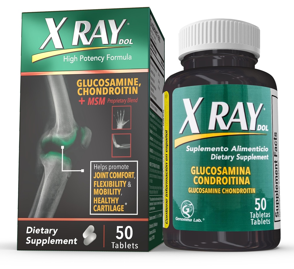 X Ray High Potency Joint Health Supplement, with Glucosamine 1500mg, Chondroitin 300mg, MSM 120 mg, Supports Healthy Joints, Bones & Cartilage - 50 Count