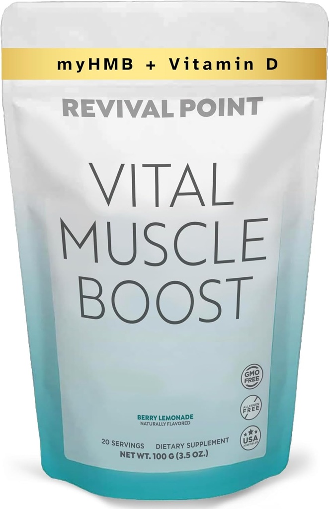 Vital Muscle Boost- Premium myHMB en vitamine D3 Supplement voor volwassenen.