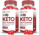 (2 Pack) Go 90 Keto ACV Gummies Advanced Formel 1000MG Go90 Keto Gummies Apple Cider Vinagar Formuleret med Pomegranat Beet Juice Powder B12 Vegan Non GMO 120 Gummys