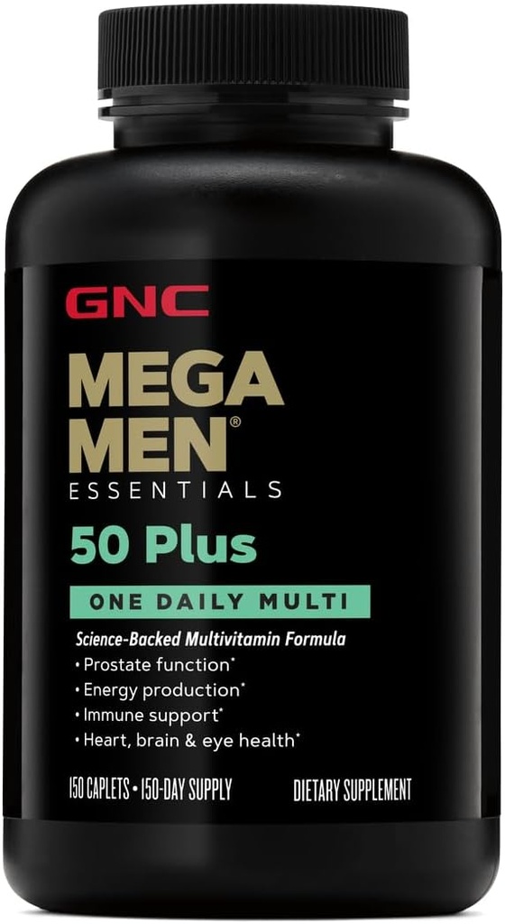 GNC Mega Mænd 50 Plus One Daily Multi - 150 kapsler (150 Servere)