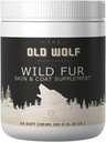 Wild Fur Hud og Coat Supplement for hunder: for kløende hud, varme flekker behandling og sesongmessige allergier, redusere shedding, forbedre Coat Shine - 60 Chews