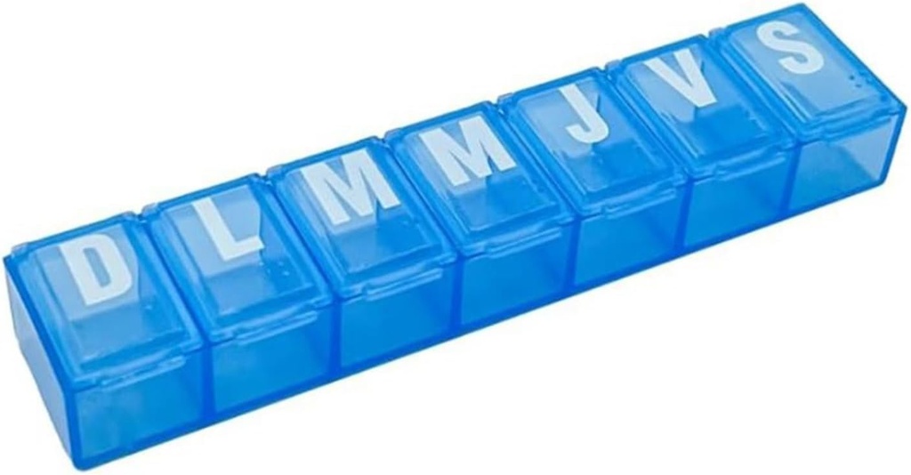 EZY DOSE Weekly (7-Deň) Organizátor pilulky, vitamín Planner, a lekáreň box, malé oddelenia, farebné mája Vary, španielske imprinty