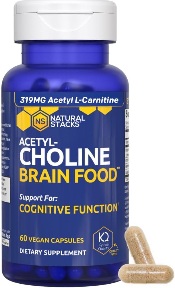 Acetylcholine - Acetyl L-Carnitine & Alpha GPC Phụ - Hỗ trợ sản xuất Acetylcholine - Phụ tế bào thần kinh cho hàm tương quan - 60 Capsules