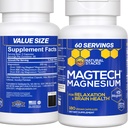 MagTech Magnesium Supplement - 3 vormen van Magnesium: Magtein L-Threonate, Glycinate & Taurate - 200mg gecheleerd Magnesium Complex - Ondersteunt ontspannen & hersenen gezondheid - 180 capsules