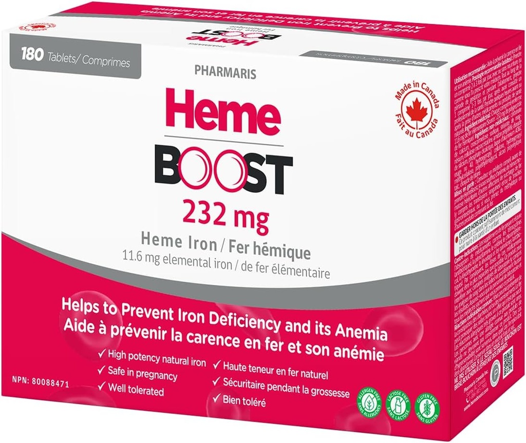 Hemeboost 11, 6 mg (232 mg heme rauda) I 180 tabletti | suure tugevusega looduslik raualisand I kõrge imendumine ja õrn kõhu I rauast pillid täiskasvanutele ja ohutu kasutamiseks raseduse ajal (3)