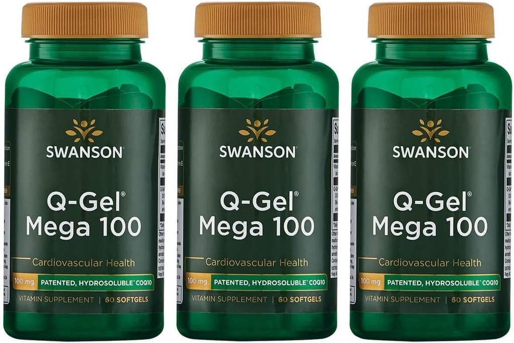Swanson Q-Gel Mega 100 100 Milligrammen 60 Sgels (3 Pack)