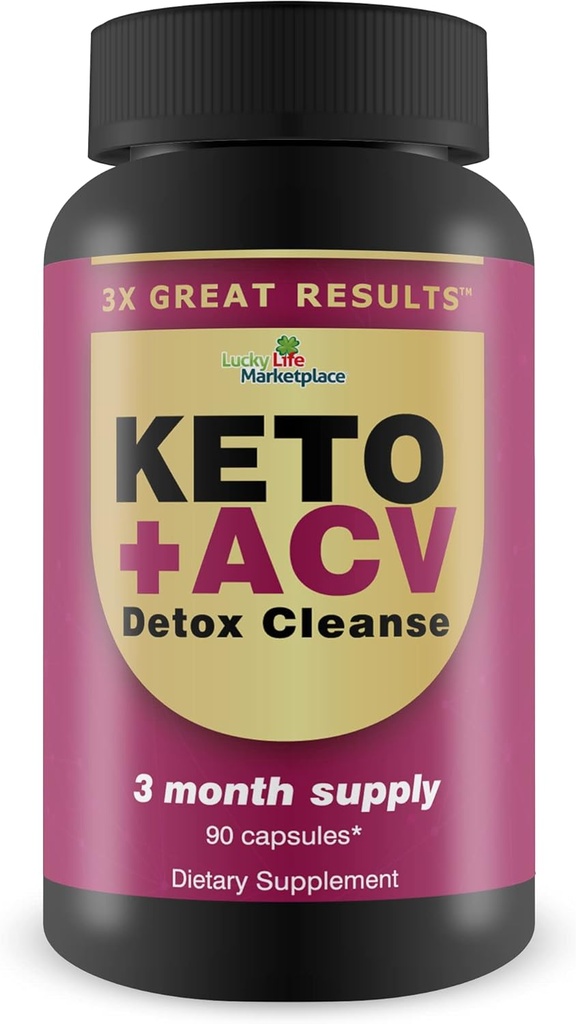3X emaitza bikainak - Keto + ACV Detox Cleanse - 3 Hileko hornidura - Gorputz garbiketa Detox - Colon Cleanse - Keto Detox Cleanse Formula aurreratua zuntzarekin - Digestioa eta immunitatea Osasuna