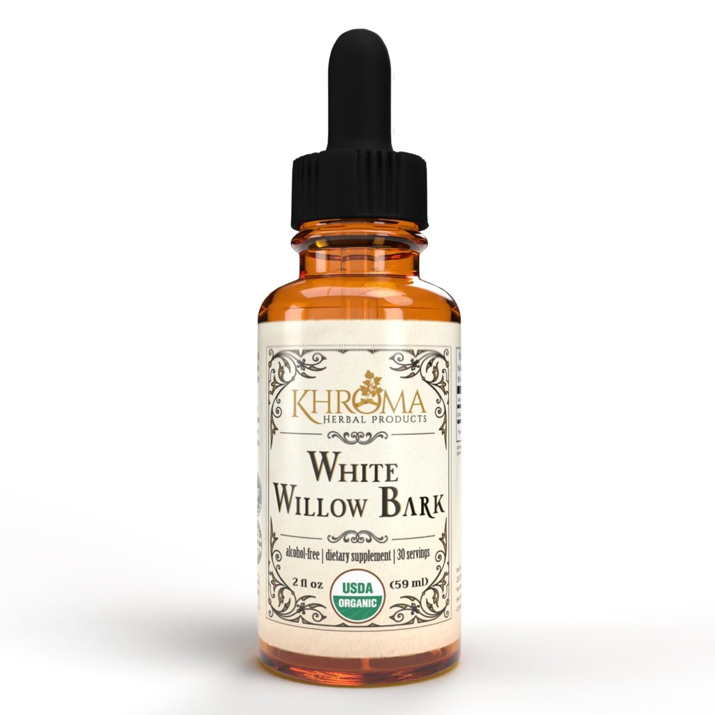 Organic White Willow Bark 30 Servings - 800 MG Per Serving - 2 FL OZ Liquid in a Glass Bottle - Salix Alba