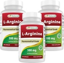 Najlepšie prírodné L-Arginín 500mg 250 Kapsule (250 Počet (Pack of 3))