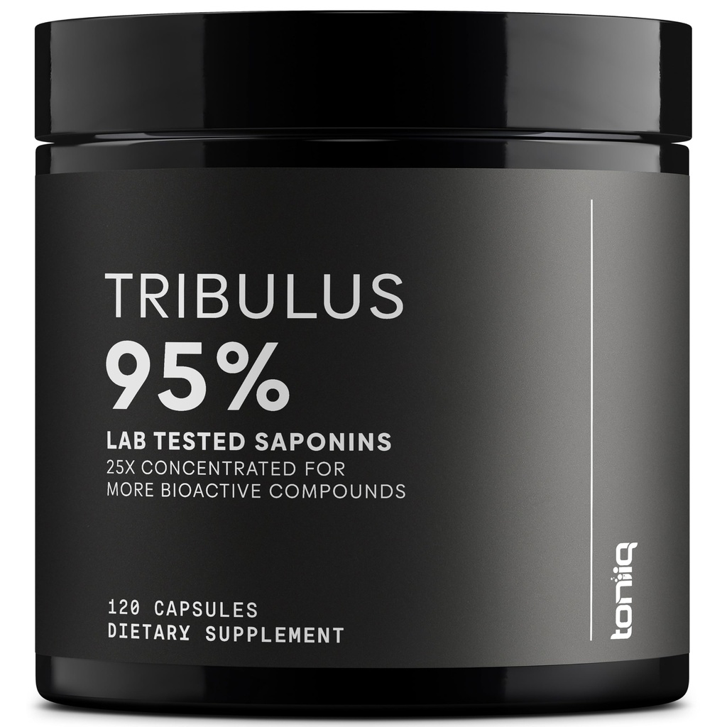 Toniiq Tribulus Terrestris for Men - Ultra High Potency 25:1 Extract with 95% Saponins - 1300mg Pure & Concentrated Formula - Third-Party Lab Tested for Purity & Quality - 120 Capsules