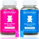 BEARVANA Top & Peach Support Combo Pack Gummy pre ženy 9 Bylinné výťažky vrátane senovky gréckej, Maca & Feen